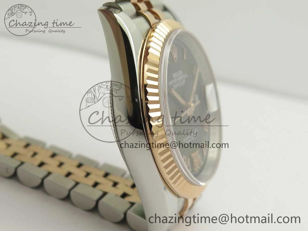 DateJust 36mm 904 SS RG Wrapped 116231 GMF Green Dial Roman Diam Markers on SS RG Wrapped Jubilee Bracelet A2836