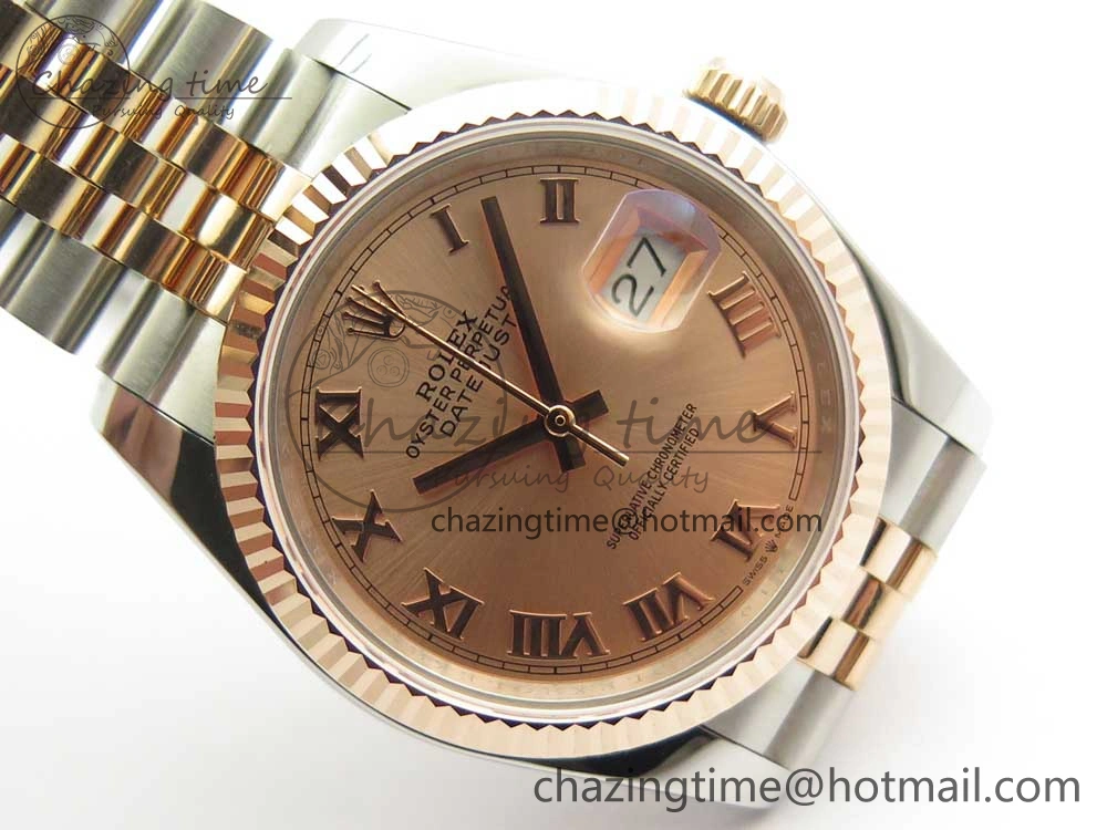 DateJust 36mm 904 SS RG Wrapped 116231 GMF RG Dial Roman on SS RG Wrapped Jubilee Bracelet A2836