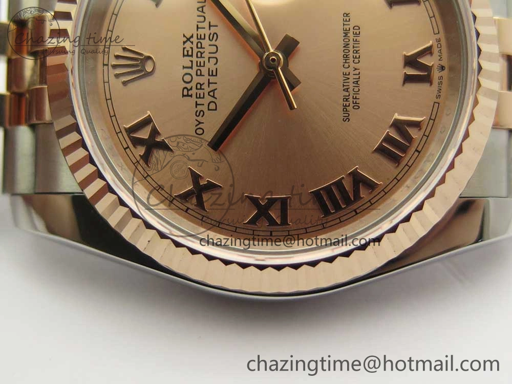 DateJust 36mm 904 SS RG Wrapped 116231 GMF RG Dial Roman on SS RG Wrapped Jubilee Bracelet A2836