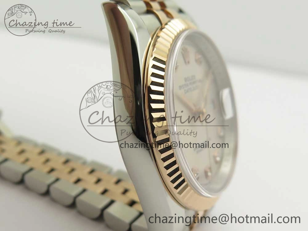 DateJust 36mm 904 SS RG Wrapped 116231 GMF Silver Diam Dial on SS RG Wrapped Jubilee Bracelet A2836