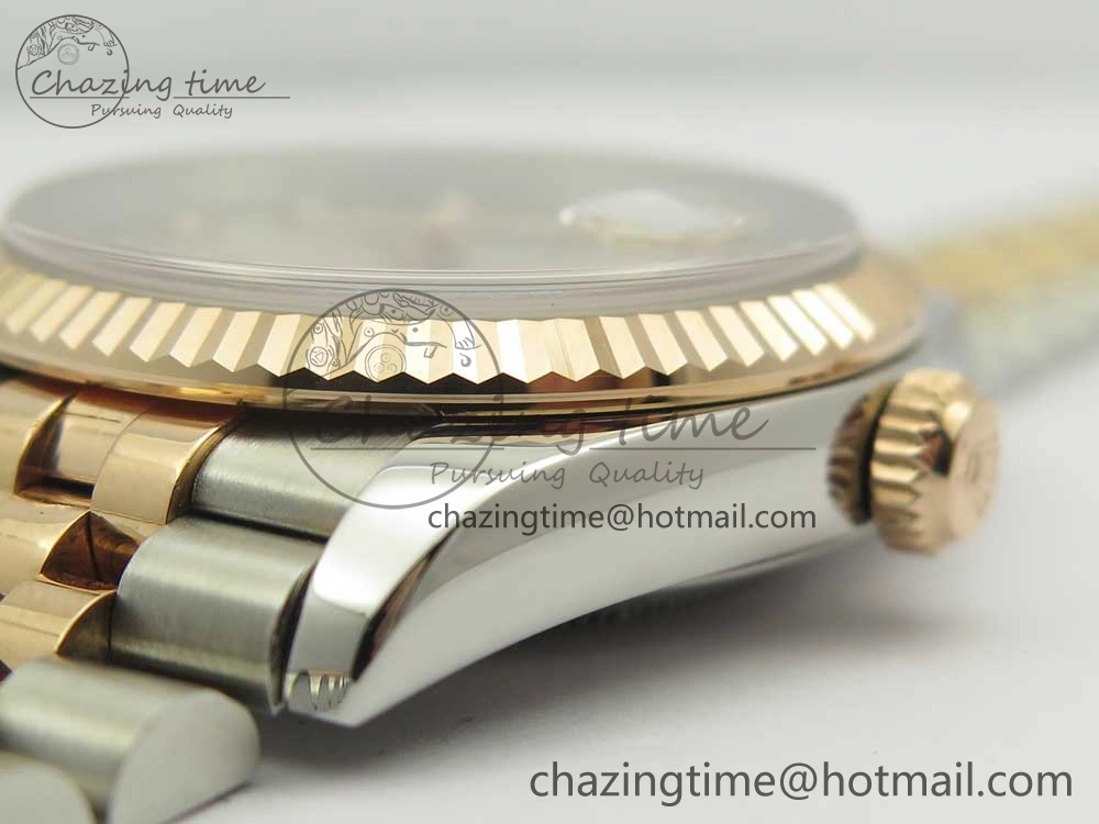 DateJust 36mm 904 SS RG Wrapped 116231 GMF Silver Diam Dial on SS RG Wrapped Jubilee Bracelet A2836