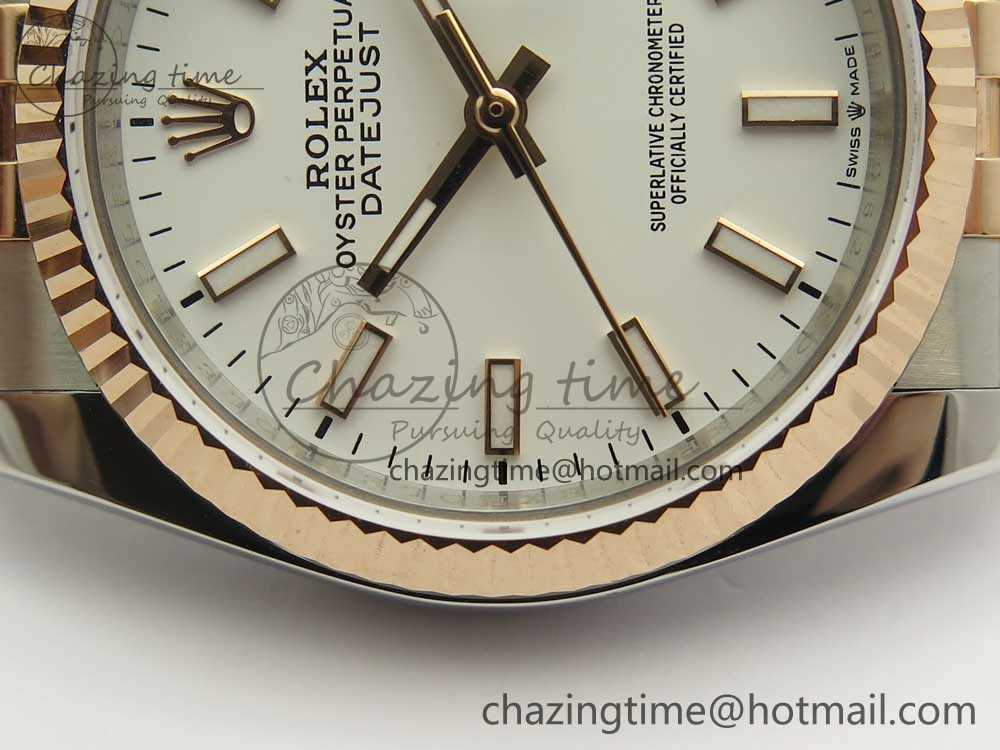 DateJust 36mm 904 SS RG Wrapped 116231 GMF White Dial on SS RG Wrapped Jubilee Bracelet A2836