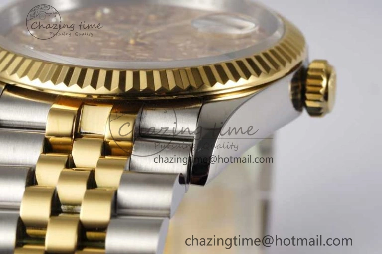 DateJust 36mm DIWF 1:1 Best Edition 904L Steel Computer Dial Diamonds Markers on SS YG Jubilee Bracelet SA3235