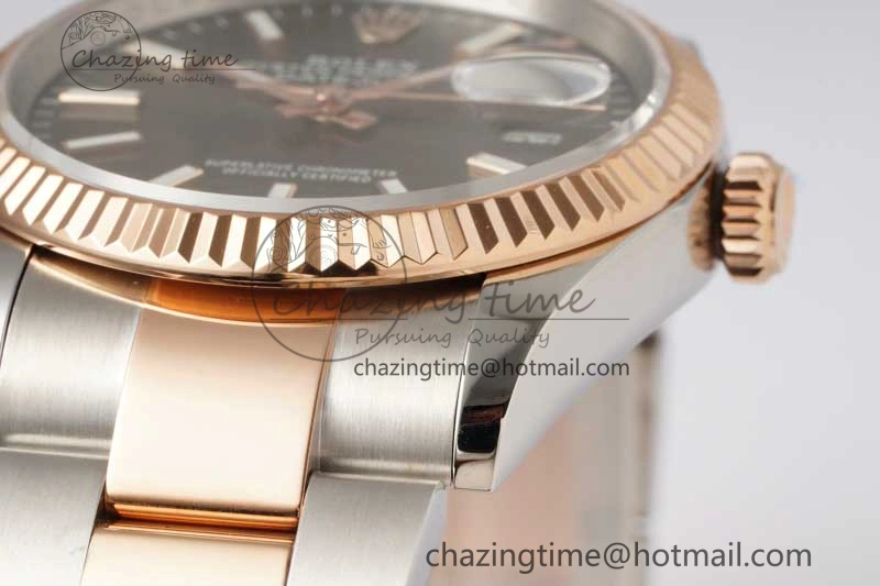 DateJust 36mm DIWF 1:1 Best Edition 904L Steel Gray Dial on SS RG Oyster Bracelet SA3235