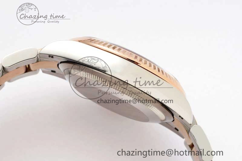 DateJust 36mm DIWF 1:1 Best Edition 904L Steel Gray Dial on SS RG Oyster Bracelet SA3235