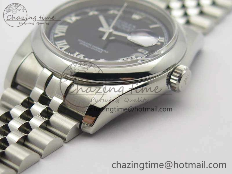 DateJust 36mm SS 116200 ARF 1:1 Best Edition Black Roman Dial On 904L SS Jubilee Bracelet SA3135
