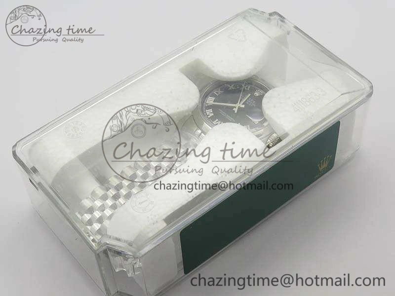 DateJust 36mm SS 116200 ARF 1:1 Best Edition Black Roman Dial On 904L SS Jubilee Bracelet SA3135