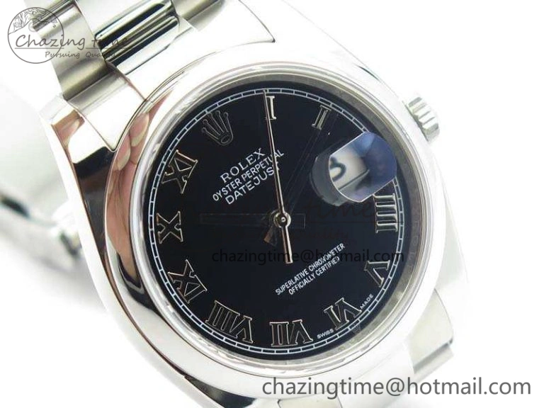 DateJust 36mm SS 116200 ARF 1:1 Best Edition Black Roman Dial On 904L SS Oyster Bracelet SA3135