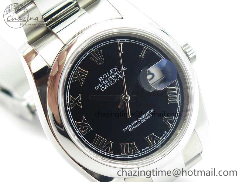 DateJust 36mm SS 116200 ARF 1:1 Best Edition Black Roman Dial On 904L SS Oyster Bracelet SA3135