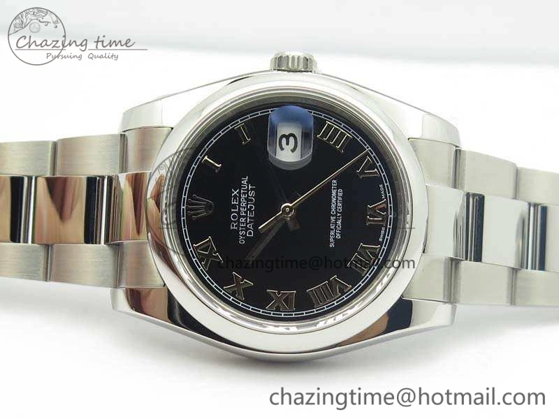 DateJust 36mm SS 116200 ARF 1:1 Best Edition Black Roman Dial On 904L SS Oyster Bracelet SA3135