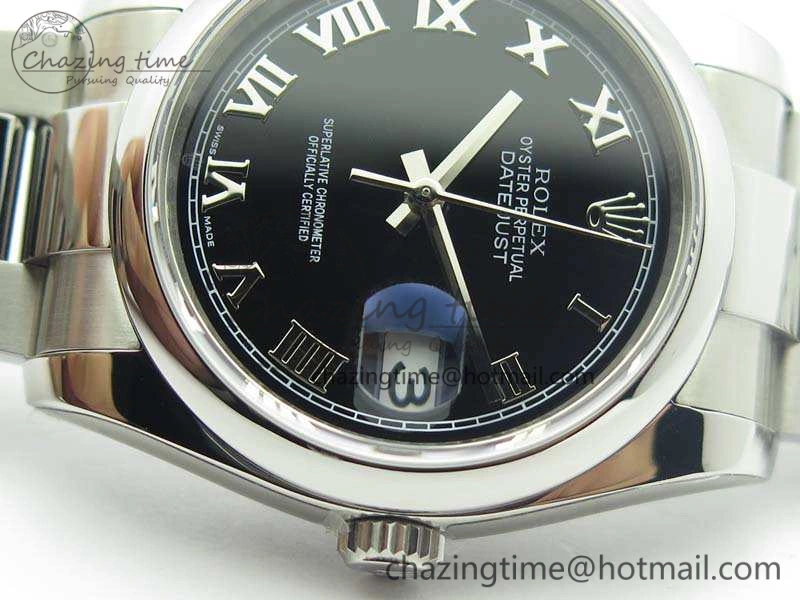 DateJust 36mm SS 116200 ARF 1:1 Best Edition Black Roman Dial On 904L SS Oyster Bracelet SA3135