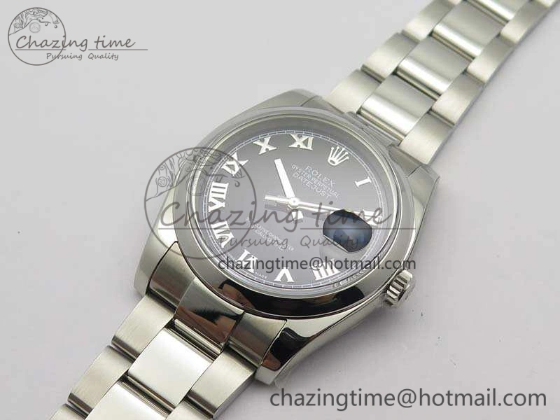 DateJust 36mm SS 116200 ARF 1:1 Best Edition Black Roman Dial On 904L SS Oyster Bracelet SA3135