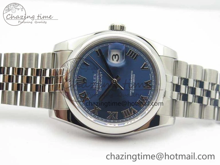 DateJust 36mm SS 116200 ARF 1:1 Best Edition Blue Roman Dial On 904L SS Jubilee Bracelet SA3135