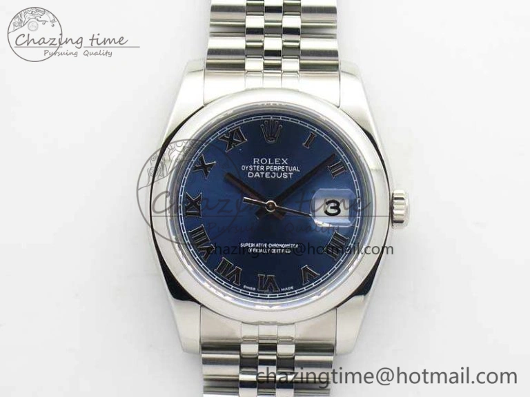 DateJust 36mm SS 116200 ARF 1:1 Best Edition Blue Roman Dial On 904L SS Jubilee Bracelet SA3135