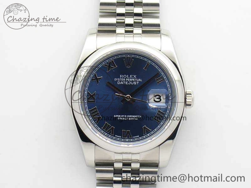 DateJust 36mm SS 116200 ARF 1:1 Best Edition Blue Roman Dial On 904L SS Jubilee Bracelet SA3135