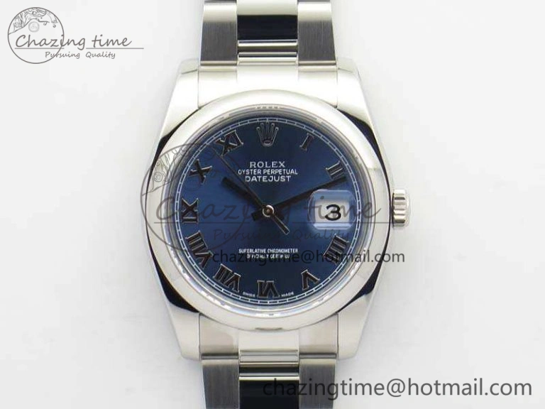 DateJust 36mm SS 116200 ARF 1:1 Best Edition Blue Roman Dial On 904L SS Oyster Bracelet SA3135