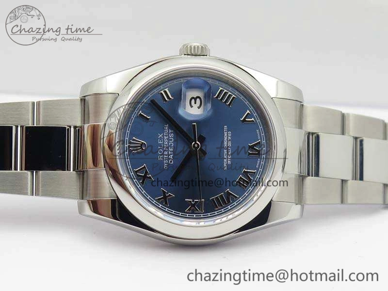 DateJust 36mm SS 116200 ARF 1:1 Best Edition Blue Roman Dial On 904L SS Oyster Bracelet SA3135