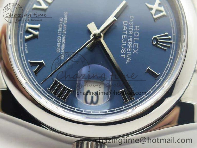 DateJust 36mm SS 116200 ARF 1:1 Best Edition Blue Roman Dial On 904L SS Oyster Bracelet SA3135