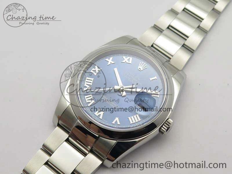 DateJust 36mm SS 116200 ARF 1:1 Best Edition Blue Roman Dial On 904L SS Oyster Bracelet SA3135