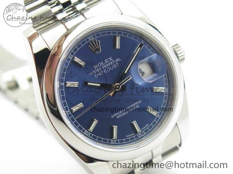 DateJust 36mm SS 116200 ARF 1:1 Best Edition Blue Sticks Dial On 904L SS Jubilee Bracelet SA3135