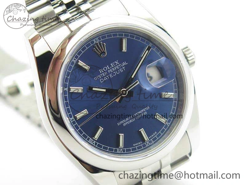 DateJust 36mm SS 116200 ARF 1:1 Best Edition Blue Sticks Dial On 904L SS Jubilee Bracelet SA3135