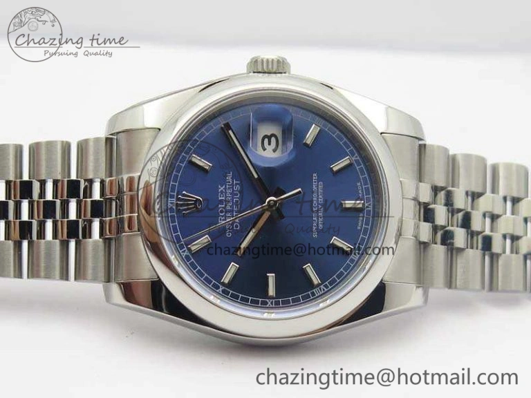 DateJust 36mm SS 116200 ARF 1:1 Best Edition Blue Sticks Dial On 904L SS Jubilee Bracelet SA3135