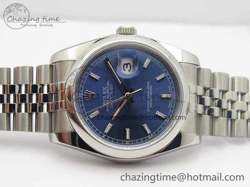 DateJust 36mm SS 116200 ARF 1:1 Best Edition Blue Sticks Dial On 904L SS Jubilee Bracelet SA3135