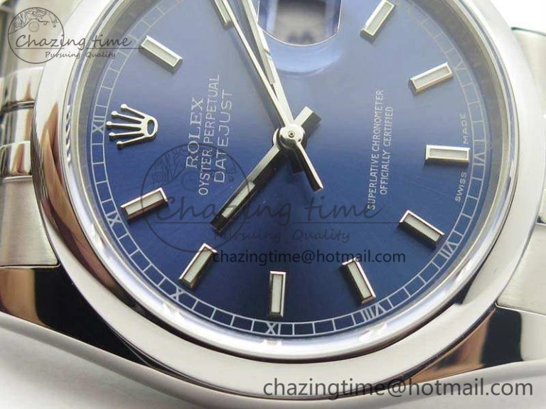 DateJust 36mm SS 116200 ARF 1:1 Best Edition Blue Sticks Dial On 904L SS Jubilee Bracelet SA3135