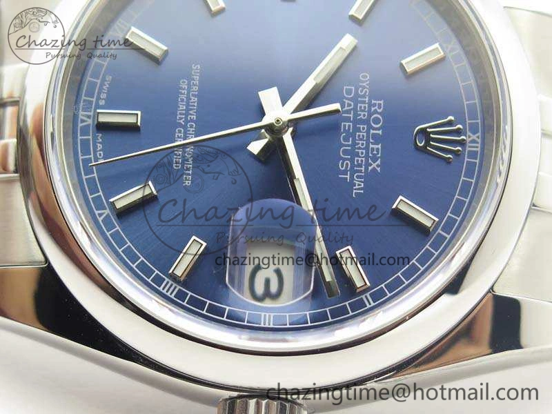 DateJust 36mm SS 116200 ARF 1:1 Best Edition Blue Sticks Dial On 904L SS Jubilee Bracelet SA3135