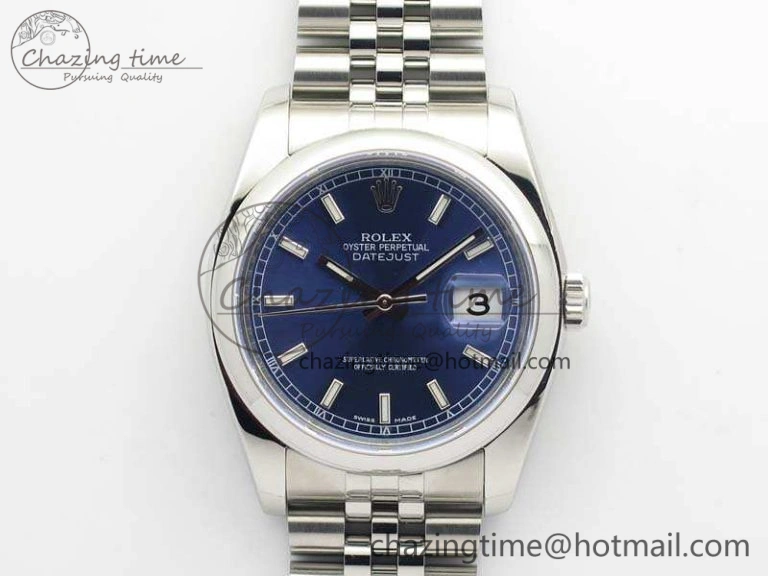 DateJust 36mm SS 116200 ARF 1:1 Best Edition Blue Sticks Dial On 904L SS Jubilee Bracelet SA3135