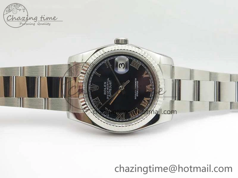 DateJust 36mm SS 116234 ARF 1:1 Best Edition Black Roman Dial On 904L SS Oyster Bracelet SA3135