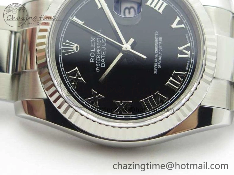 DateJust 36mm SS 116234 ARF 1:1 Best Edition Black Roman Dial On 904L SS Oyster Bracelet SA3135