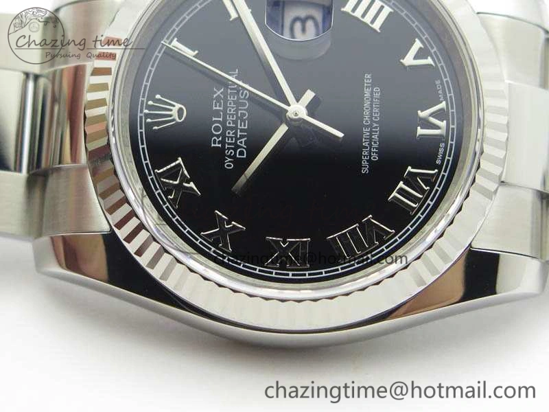 DateJust 36mm SS 116234 ARF 1:1 Best Edition Black Roman Dial On 904L SS Oyster Bracelet SA3135