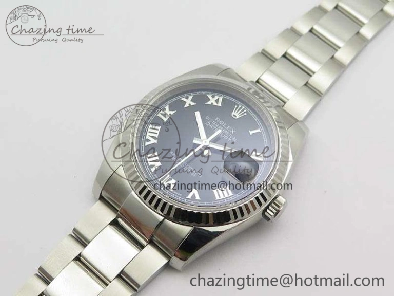DateJust 36mm SS 116234 ARF 1:1 Best Edition Black Roman Dial On 904L SS Oyster Bracelet SA3135