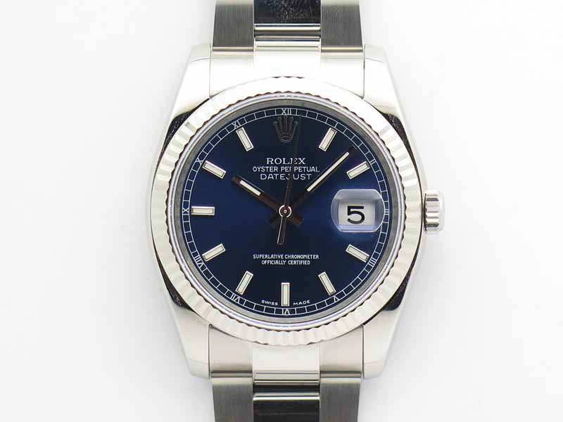 DateJust 36mm SS 116234 ARF 1:1 Best Edition Blue Dial Stick Markers On 904L SS Oyster Bracelet SA3135