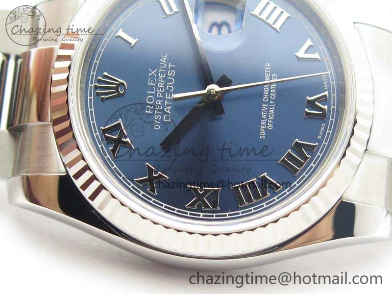 DateJust 36mm SS 116234 ARF 1:1 Best Edition Blue Roman Dial Fluted On 904L SS Oyster Bracelet SA3135
