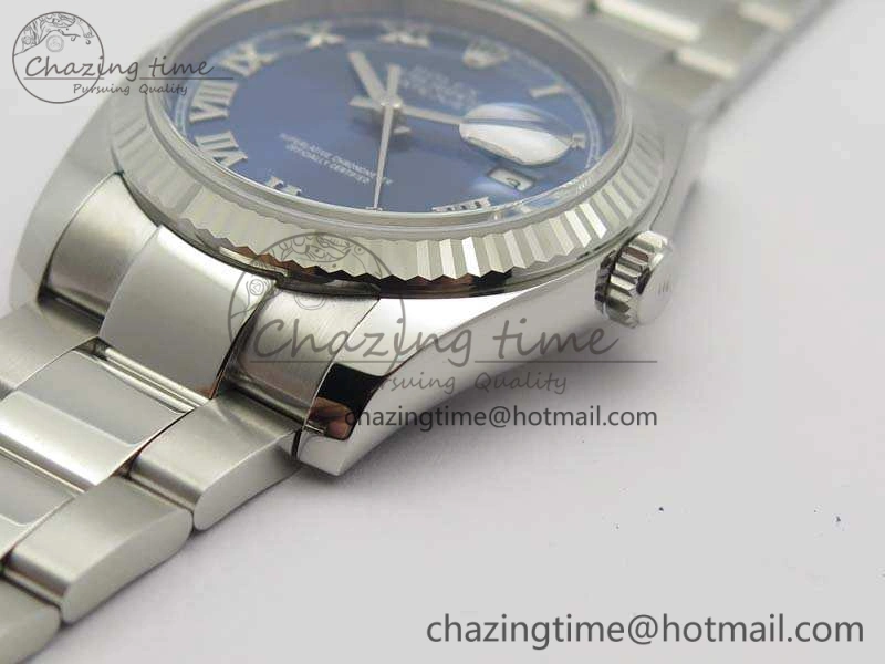 DateJust 36mm SS 116234 ARF 1:1 Best Edition Blue Roman Dial Fluted On 904L SS Oyster Bracelet SA3135