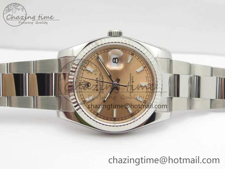 DateJust 36mm SS 116234 ARF 1:1 Best Edition Pink Dial Stick Markers On 904L SS Oyster Bracelet SA3135