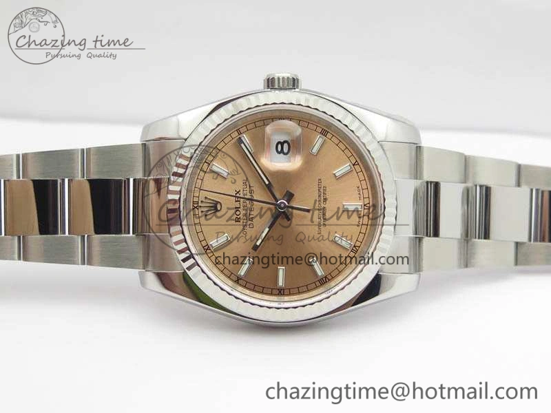 DateJust 36mm SS 116234 ARF 1:1 Best Edition Pink Dial Stick Markers On 904L SS Oyster Bracelet SA3135