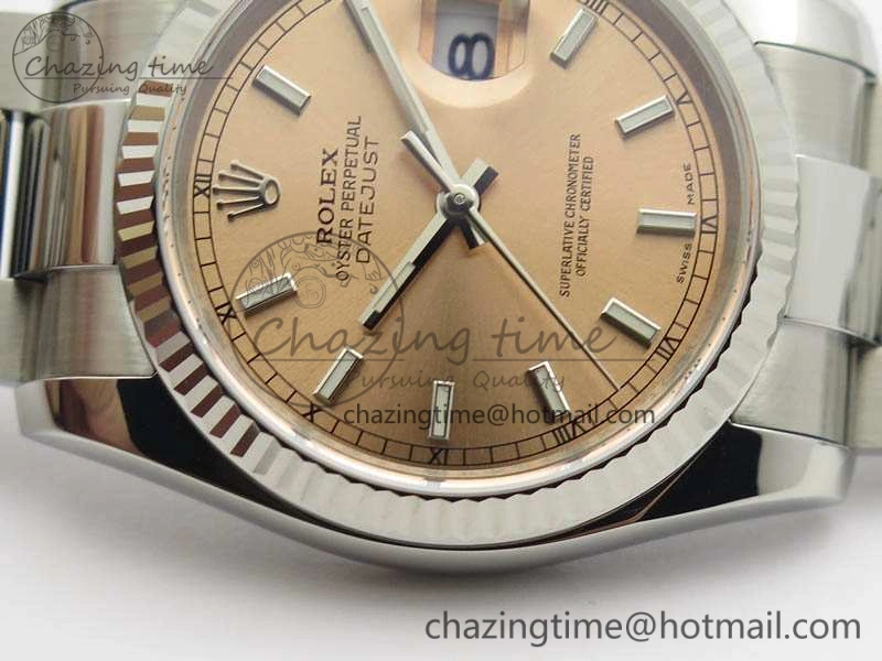 DateJust 36mm SS 116234 ARF 1:1 Best Edition Pink Dial Stick Markers On 904L SS Oyster Bracelet SA3135