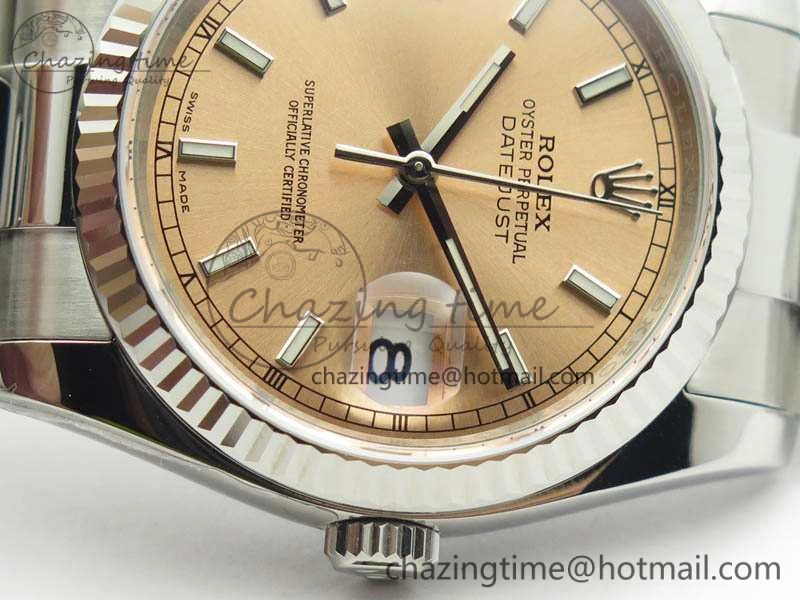 DateJust 36mm SS 116234 ARF 1:1 Best Edition Pink Dial Stick Markers On 904L SS Oyster Bracelet SA3135
