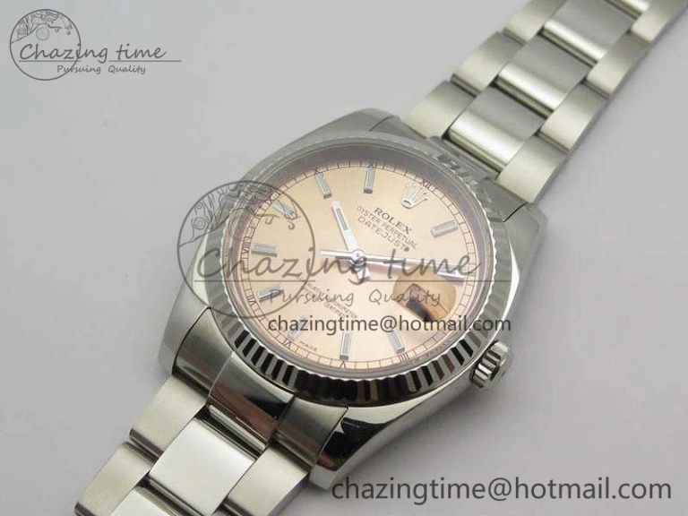 DateJust 36mm SS 116234 ARF 1:1 Best Edition Pink Dial Stick Markers On 904L SS Oyster Bracelet SA3135