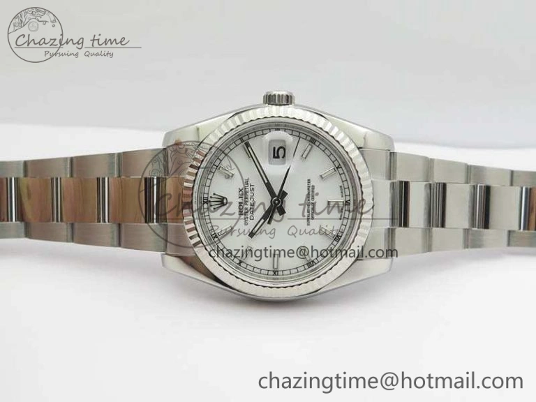 DateJust 36mm SS 116234 ARF 1:1 Best Edition White Dial Stick Markers On 904L SS Oyster Bracelet SA3135