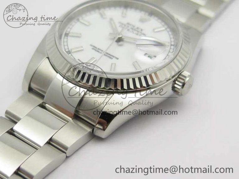 DateJust 36mm SS 116234 ARF 1:1 Best Edition White Dial Stick Markers On 904L SS Oyster Bracelet SA3135