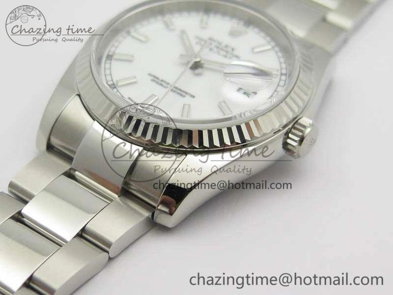 DateJust 36mm SS 116234 ARF 1:1 Best Edition White Dial Stick Markers On 904L SS Oyster Bracelet SA3135