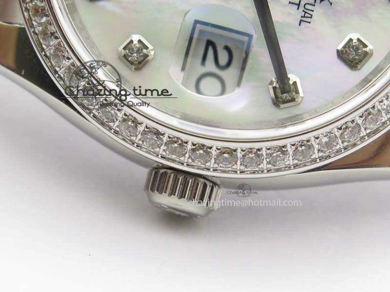 DateJust 36mm SS BP-Maker Best Edition Diamond Bezel White MOP Dial On SS Bracelet A2824 V2