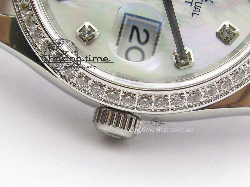DateJust 36mm SS BP-Maker Best Edition Diamond Bezel White MOP Dial On SS Bracelet A2824 V2