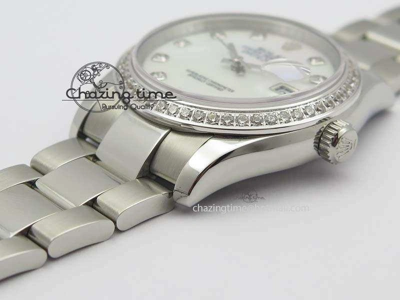 DateJust 36mm SS BP-Maker Best Edition Diamond Bezel White MOP Dial On SS Bracelet A2824 V2
