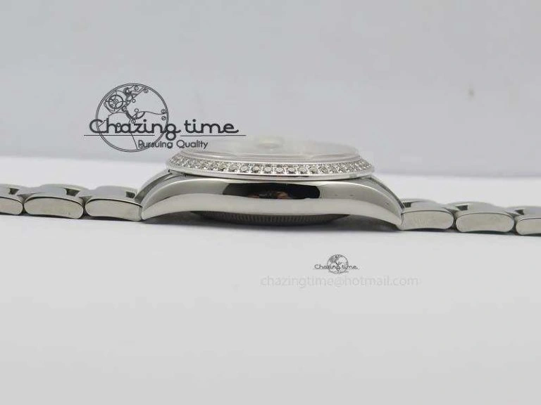 DateJust 36mm SS BP-Maker Best Edition Diamond Bezel White MOP Dial On SS Bracelet A2824 V2