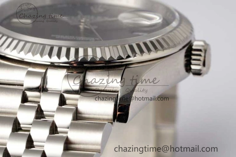 DateJust 36mm SS DIWF 1:1 Best Edition 904L Steel Gray Dial Green Markers on Jubilee Bracelet SA3235